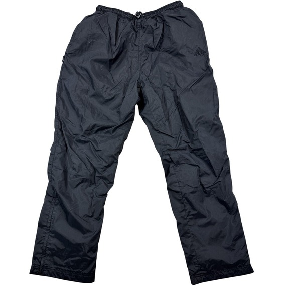 adidas Pants - Adidas Track Pants Vintage 90s Women's Medium Black Windbreaker Y2K Baggy Lined‎
